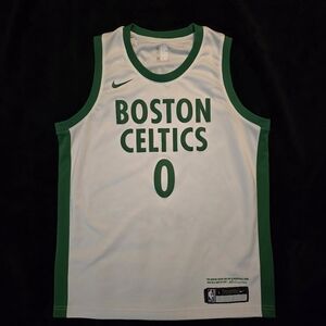 NIKE BOSTON CELTICS TATUM White and Green Jersey